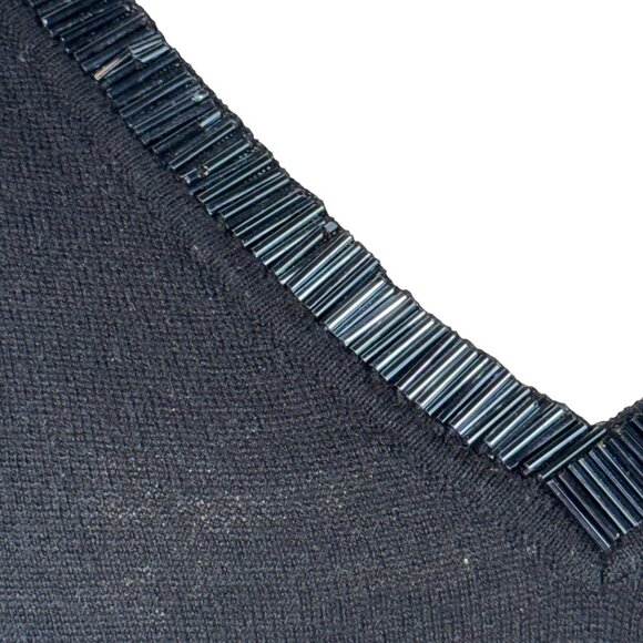 Pamela Dennis Private Client Group Silk & Cashmere V-neck Black Sweater Size M - Picture 8 of 9